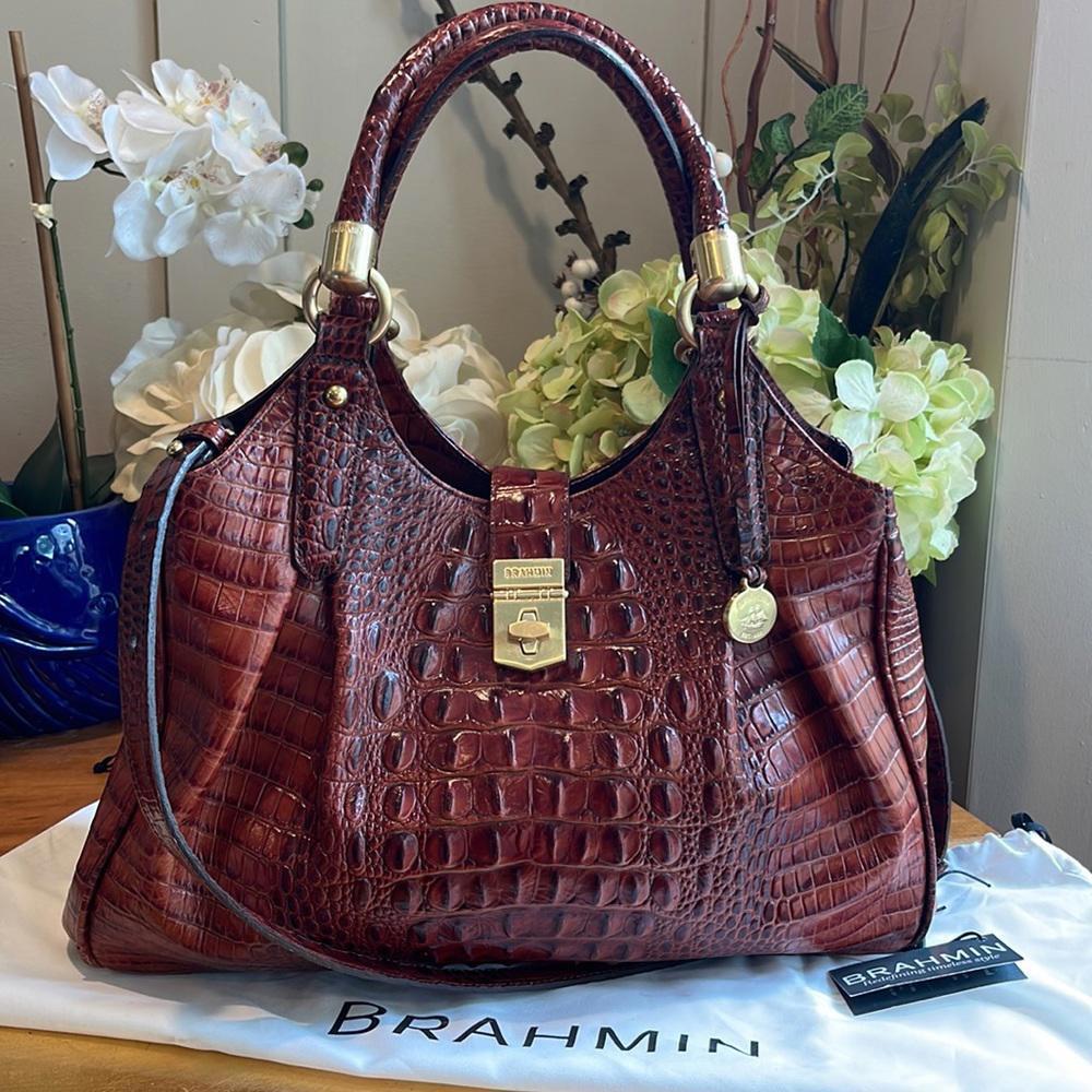 Brahmin “Elisa” Pecan Tote / Lightly Carried!